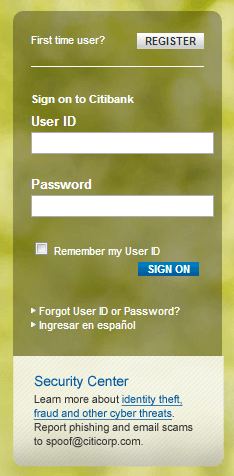 Citibank online login