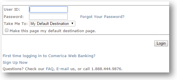 Comerica Bank Login