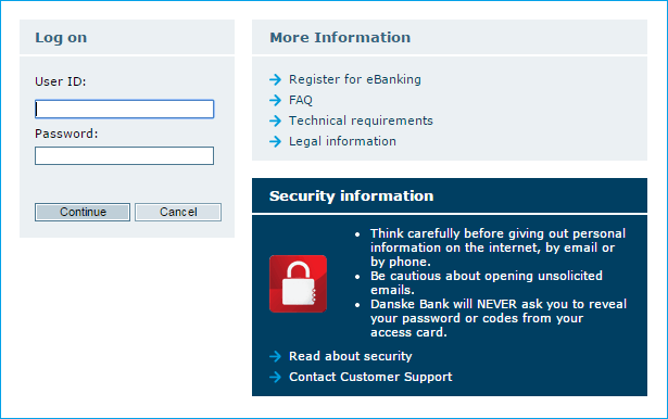 Danske Bank Online Banking Log On