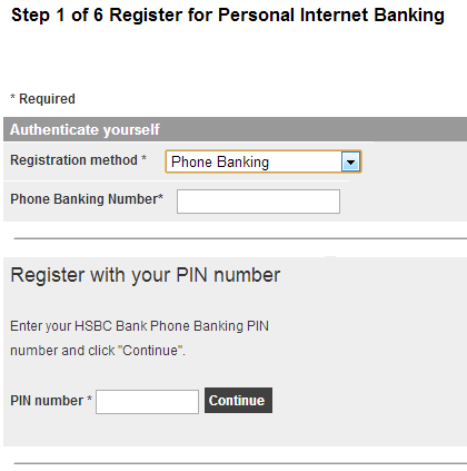 Registration form HSBC Malaysia