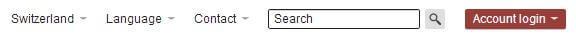 Swiss bank account login - Screenshot of Swiss Bank website