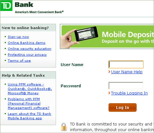 i forgot my td bank online username