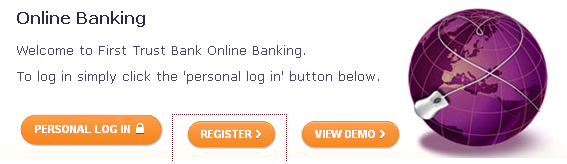 First Trust Online Banking - Screenshot of First Trust website www.firsttrustbank.co.uk