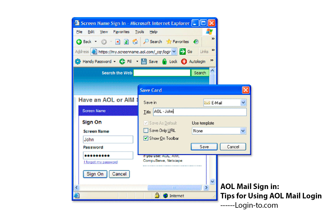 My AOL Mail Login and Sign In Screen Name and Password