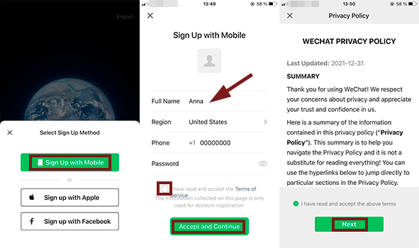 WeChat-registration