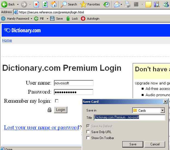 Internet Dictionary Login