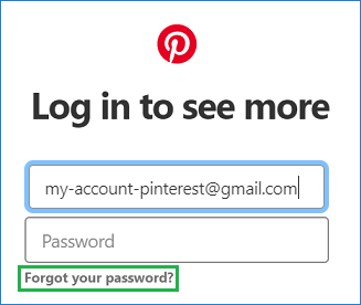 Forgot Pinterest Password
