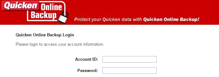 quicken online backup login