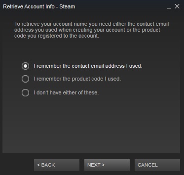 Steam password recovery