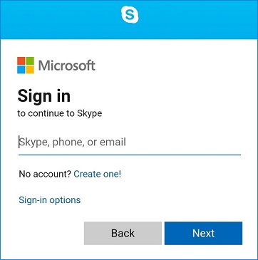 Signing in Skype Using Desktop Program