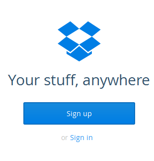 Sign up DropBox