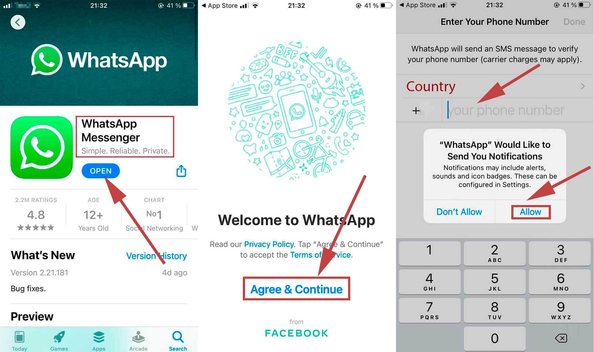 WhatsApp with phone number