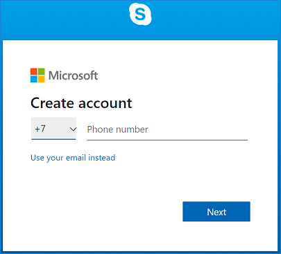 Skype Sign Up: Create New Account